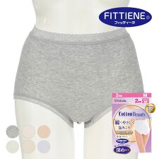 福助(FUKUSKE)の【FITTINE】2枚組 ショーツ 無地 レース スタンダード 深ばきタイプ