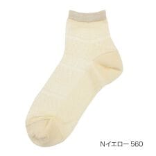 【fukuske FUN： キレイ見え】 靴下 透かし柄 ショート丈