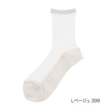 【fukuske FUN： Sheery】 靴下 無地 クルー丈 カラーテグス風