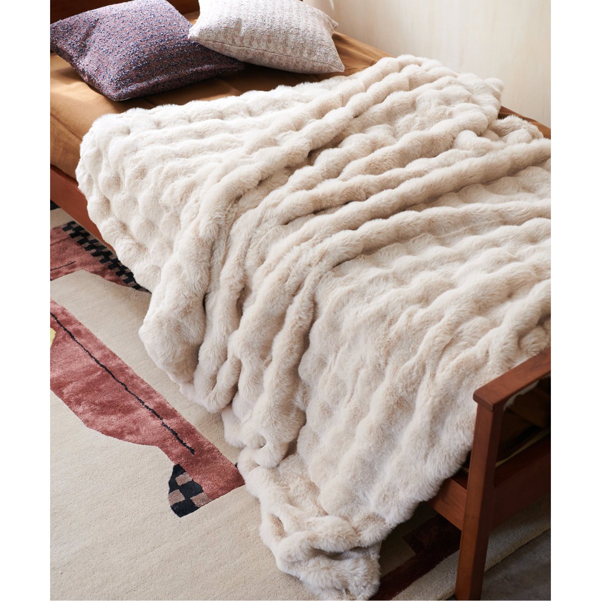 ブランケット ファー×ボア スローケット レディース メンズ FUR