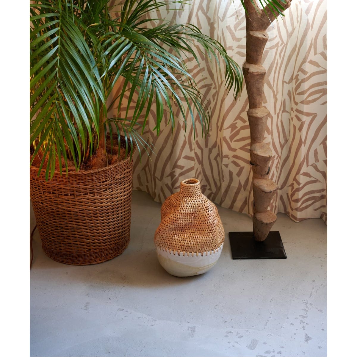 [�}���C]MIX WOVEN VASE FREE FORM �t�����[�x�[�X/�W���[�i���X�^���_�[�h�t�@�j�`���[�iJOURNAL STANDARD FURNITURE�j �\�m�^�J���[ K