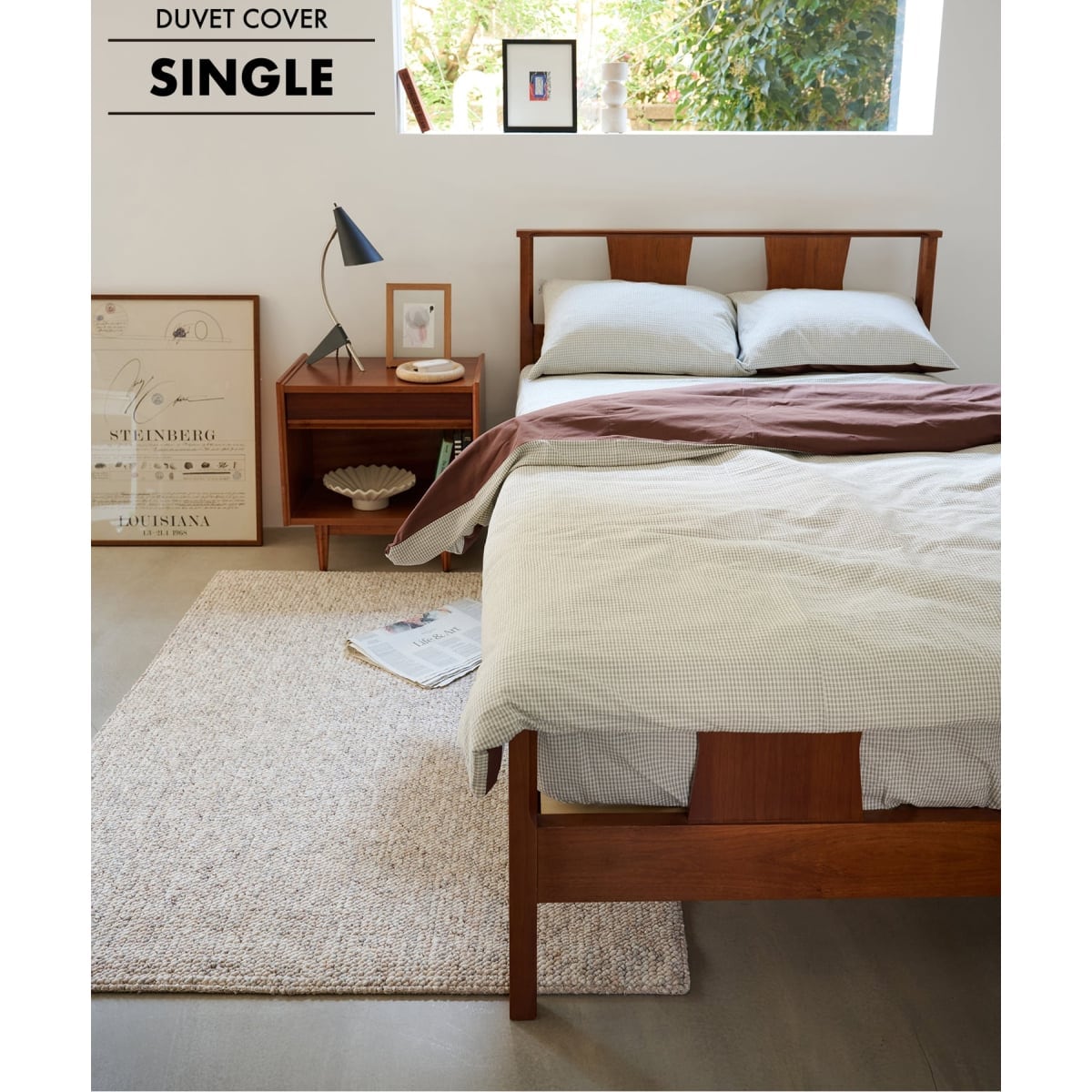 [�}���C]SUCKER CHECK DUVET COVER S �|���z�c�J�o�[ �V���O��/�W���[�i���X�^���_�[�h�t�@�j�`���[�iJOURNAL STANDARD FURNITURE�j �\�m�^�J���[ K