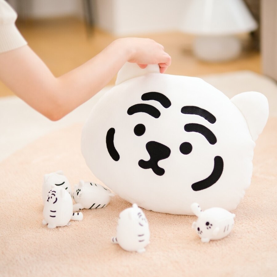 RJ フェイスクッション ぬいぐるみ スマイル 42cm SKY SHOPPING ぬいぐるみバッジ RJ BT21 お一人さま1点限り