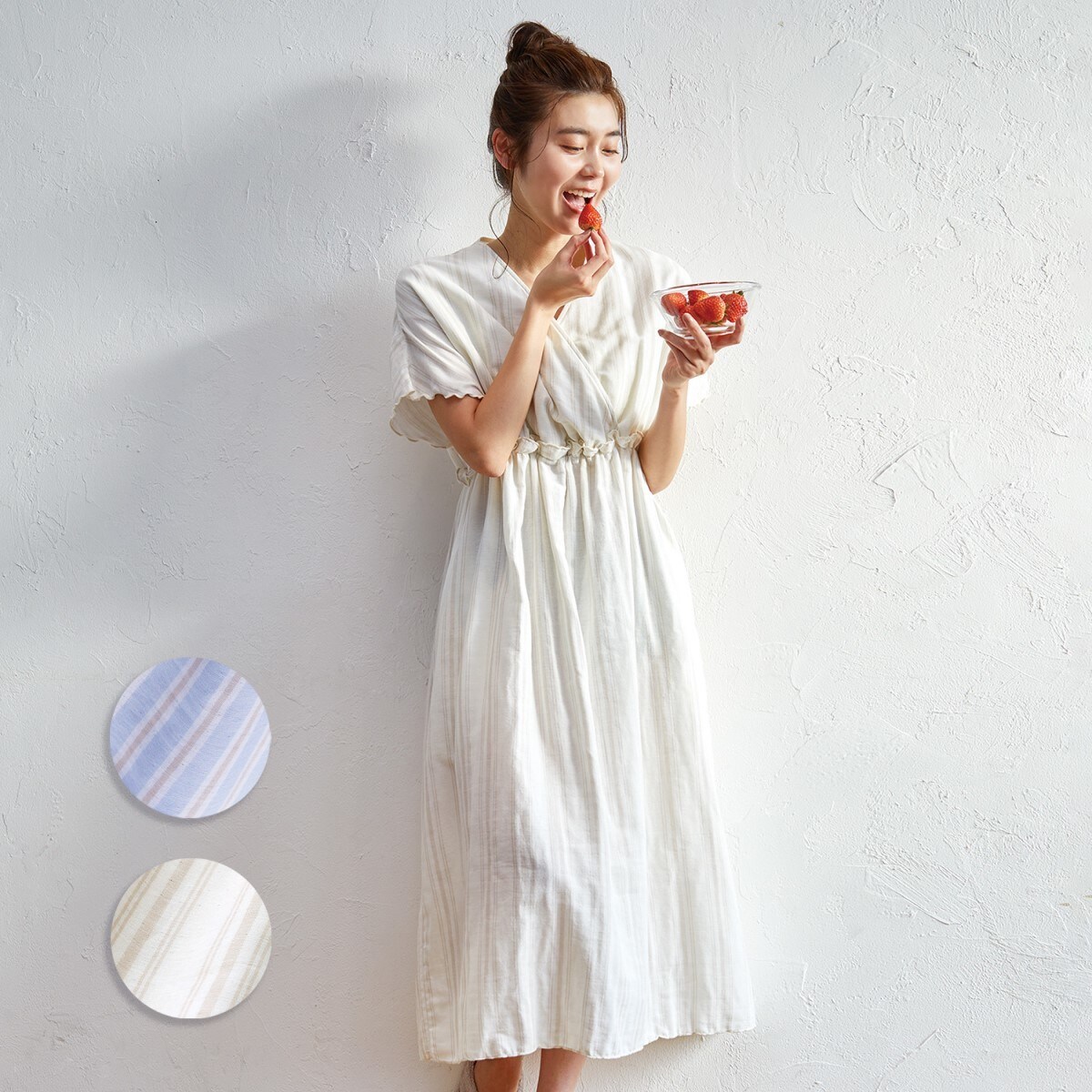 ココチビューティ シャルロットガーゼカシュクールワンピースM