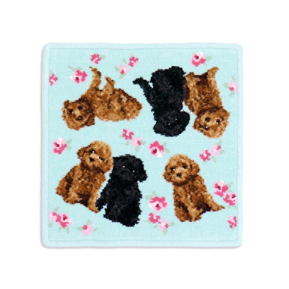 ココチワンコ プードル シェニールタオルハンカチ | タオル美術館