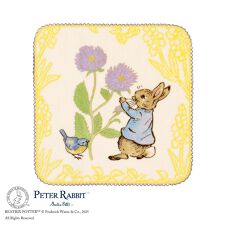 タオル美術館(Towelmuseum)のピーターラビット(TM) お花と小鳥 タオルハンカチ