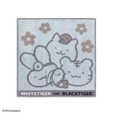 ホワイトタイガーとブラックタイガー ホワイトタイガーとブラックタイガー タオルハンカチ