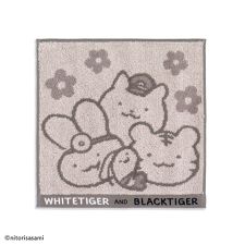 ホワイトタイガーとブラックタイガー ホワイトタイガーとブラックタイガー タオルハンカチ