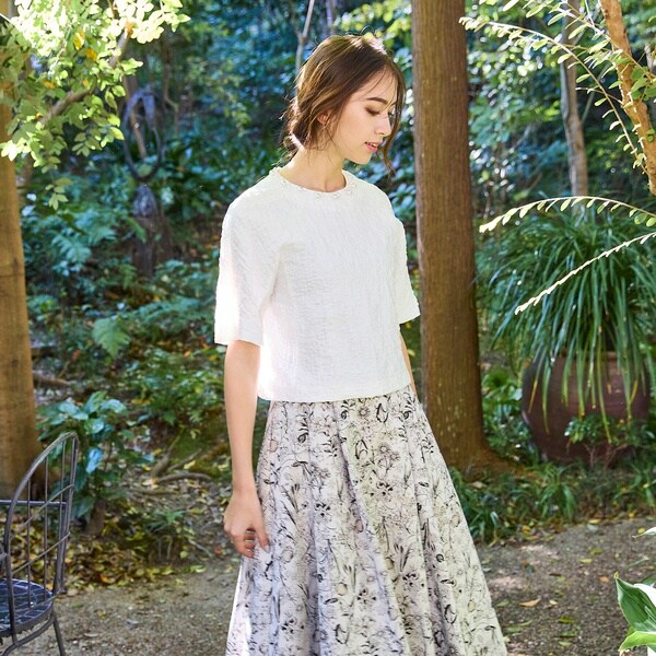 ハート刺繍メッシュブラウス | オーディア ミューズ(Audie a Muses