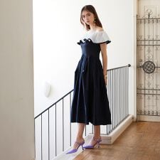 2WAYオフショルダータックワンピース