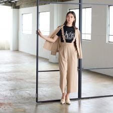 サスペンダー付ワイドパンツ/セットアップ対応