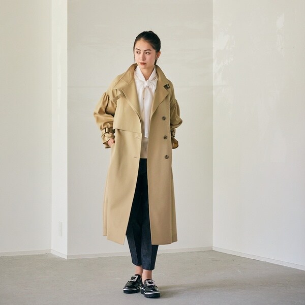 ※翌日までお値下げ アンタイトル　ベージュ ロングコート オープンフロントLL アンタイトル ベージュ ロングコート オープンフロントLL Coat
