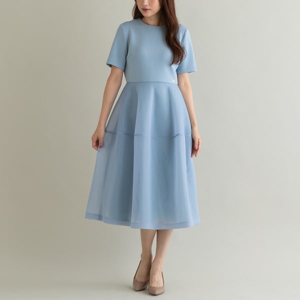 オーディア ミューズ（Audie a Muses）/異素材使いハイウエストワンピ?ス 異素材使いハイウエストワンピ―ス | オーディア ミューズ(Audie a