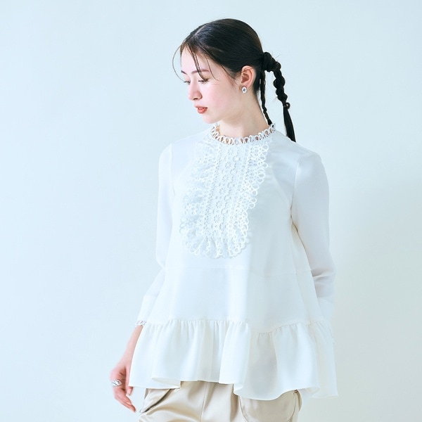 Audie a Muses 幅広レースフレアチュニック Audie a Muses 幅広レースフレアチュニック レディース