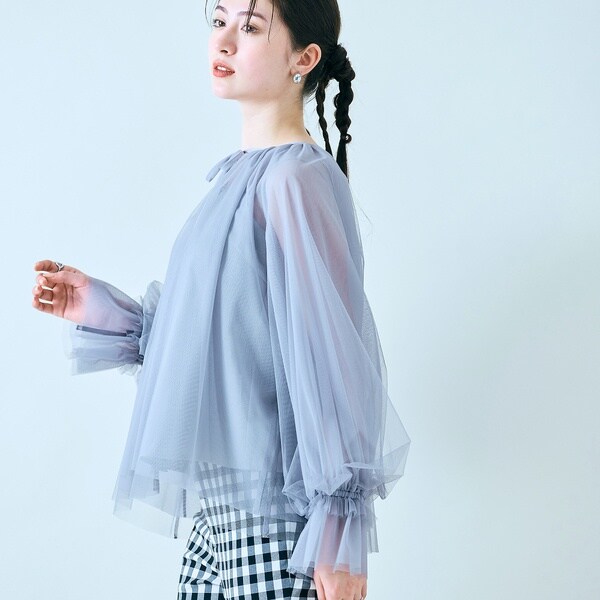 未使用■ Audie a Muses ■袖フリルオーバーシルエットブラウス 楽天市場】袖フリルオーバーシルエットブラウス／オーディア