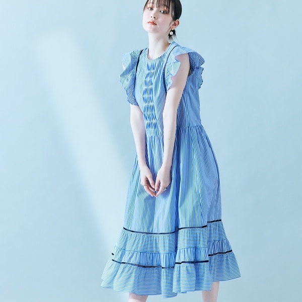 ランバン オン ブルー　TAION×LIMONTA EASTワンピース 40サイズあり】マットダブルサテンコクーンワンピース|LANVIN en