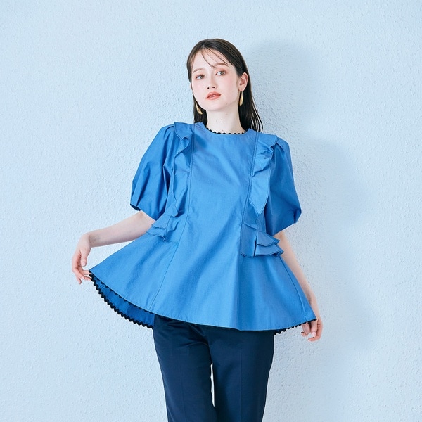 未使用■ Audie a Muses ■袖フリルオーバーシルエットブラウス オーディア ミューズ(Audie a Muses) レディース ブラウス の