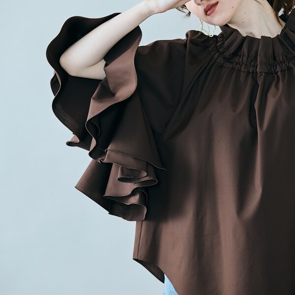 カラーブロックフラワープリントブラウス | オーディア ミューズ(Audie