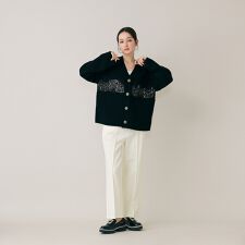 ウォームストレッチワイドパンツ/White