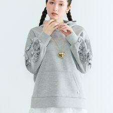 フラワーモチーフ付きパーカー