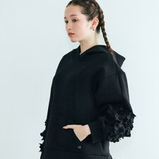 フラワーモチーフ付きパーカー