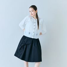 【人気追加】タックリボンスカート