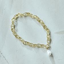 バロックパール風デザインチェーンネックレス