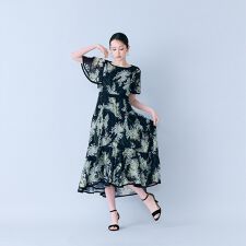 ミモザプリントワンピース