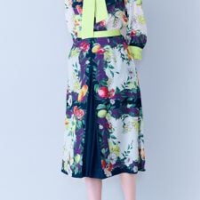 フルーツパネルプリントボックスタックスカート