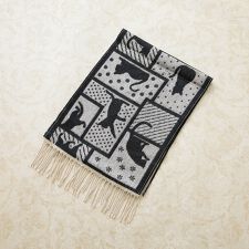 【日本製/発熱/保温/静電防止 】パッチワークねこマフラー