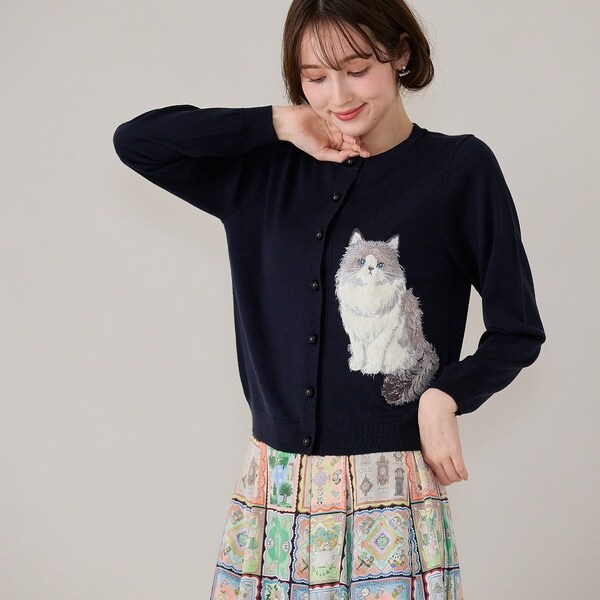 ねこ刺繍ニットカーディガン | ジョリープッペ(Jolly Poupee) | マルイ