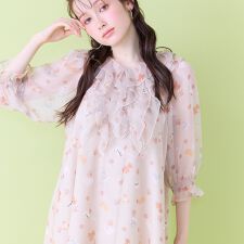 わんこプリントチュニックブラウス