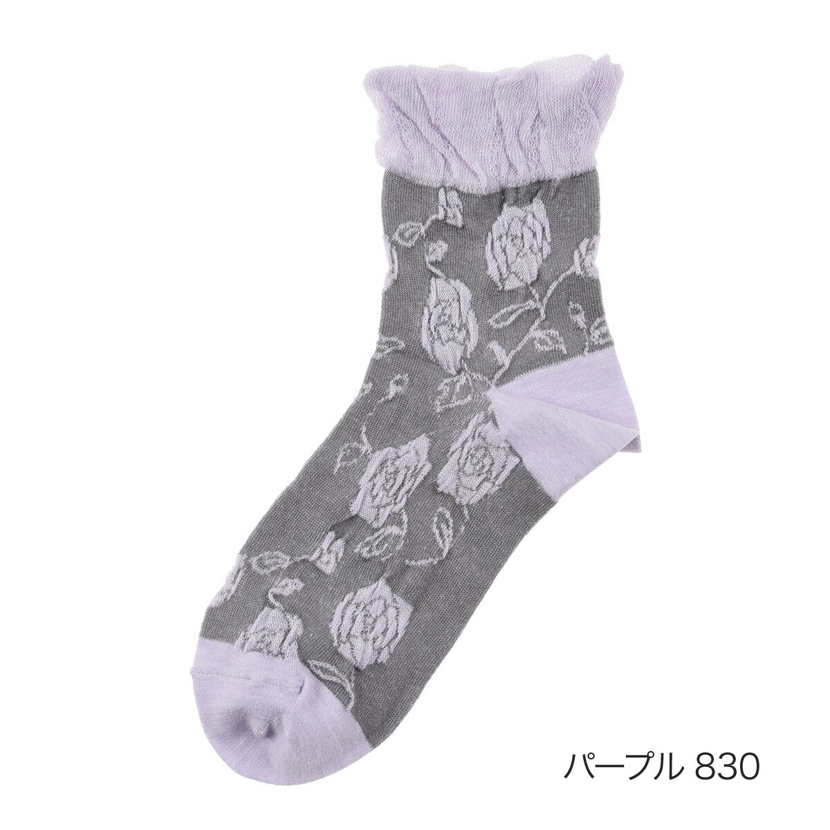 【HANAEMORI(ハナエモリ) ： 】 靴下 花柄 クルー丈 (3103-245)