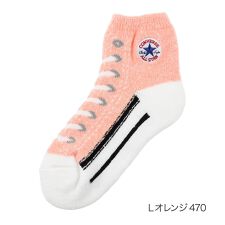【CONVERSE】 靴下 room socksあったか 柄 ロゴ クルー丈 あったか