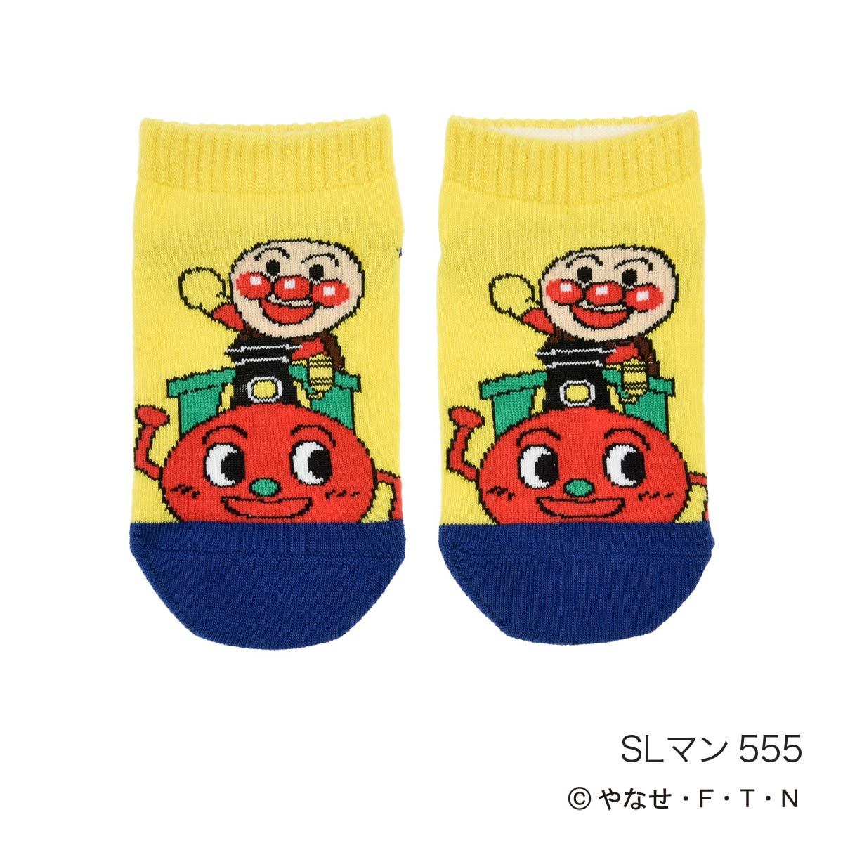 【アンパンマン】 靴下 ワンポイント アンパンマン ばいきんまん スニーカー丈 お名前スペース付