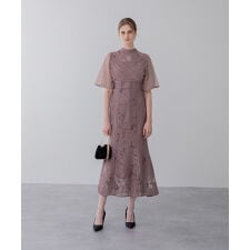 2wayパールシアーボレロ花柄マーメイドフレアドレス