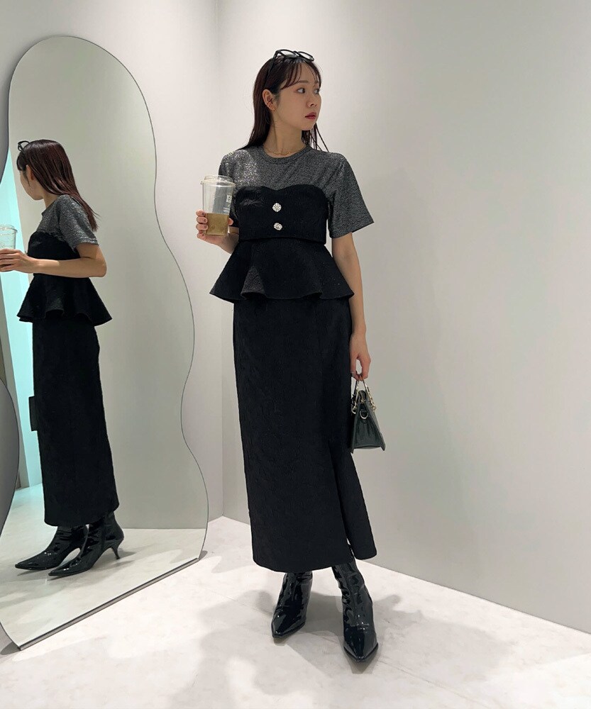 【LEJA】スパンコール刺繍ビジューボタンフレアスリーブセットアップドレス 楽天市場】スパンコール刺繍ビジューボタンフレアスリーブ