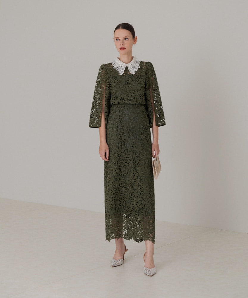 リーフレースカラースリットスリーブIラインセットアップ | レジャ