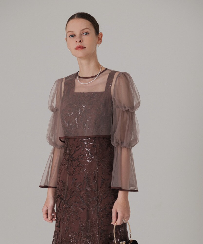 フレアスリーブボレロ花柄刺繍マーメイドドレス | レジャ(Leja