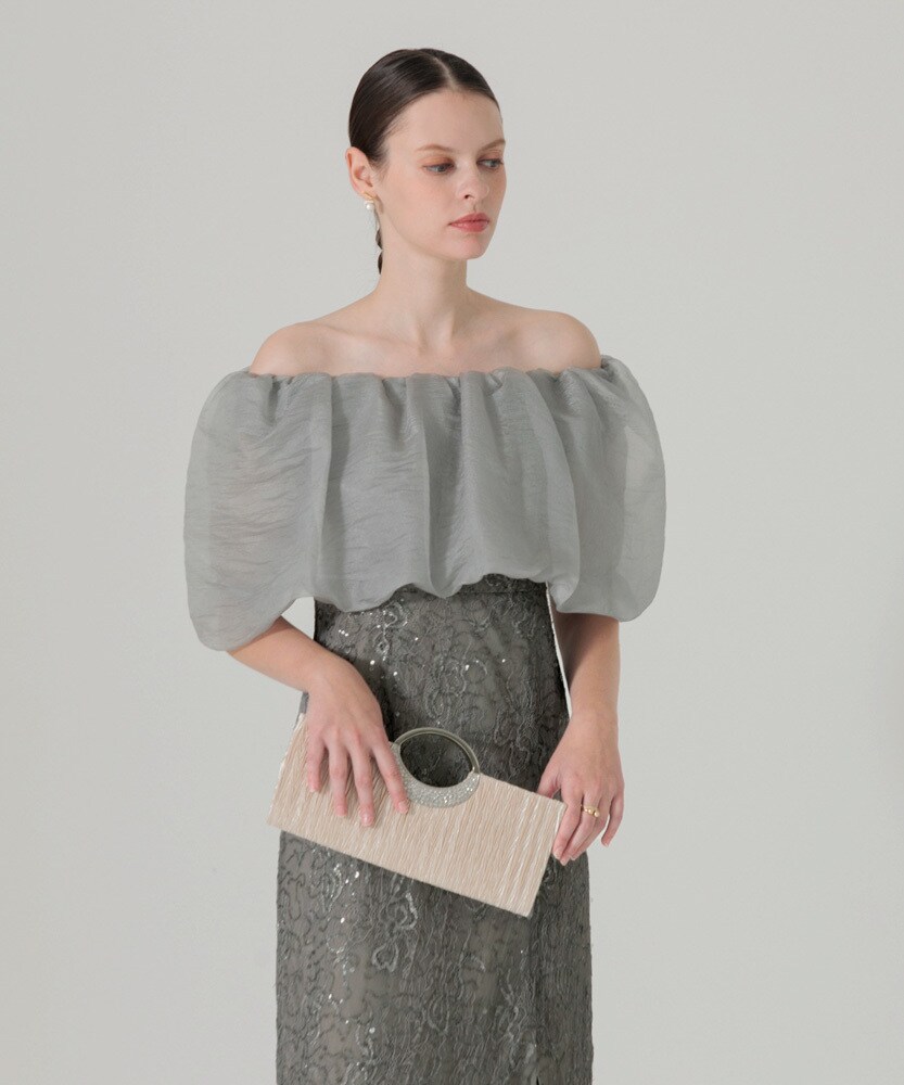 2WAYオフショルダーパフスリーブIラインドレス | レジャ(Leja