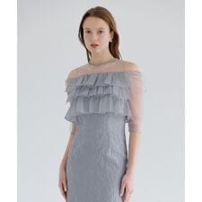 3WAYティアードフリルジャガードIラインドレス