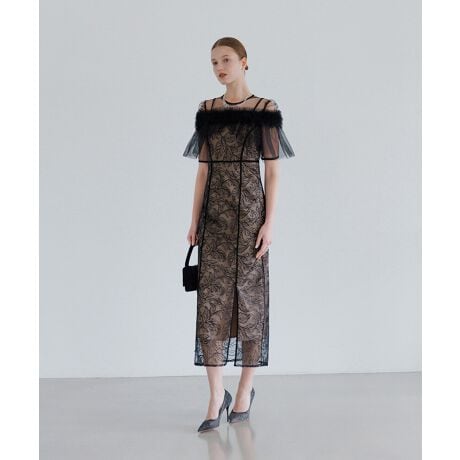 [^:LJES524264]@ׂȃfBe[fANVJŉ؂₩ȃhX̊̂ԕhJƁÂ`[X[uڂ䂭IChXBAVg[ȃfUC̃fReCAVvȂꂽۂɁBӂƍL`[̑炵_炩vXBŜɎ{ꂽXpR[hJP؂₩oBICVGbgɂc̃CAX^CAbvʂBMODELF173CM B/81 W/60 H/89 pTCYFS