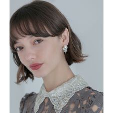 パールドロップビジューピアス