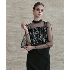 2WAYスパンコールビスチェチュールIラインワンピースドレス