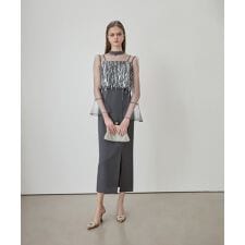 2WAYスパンコールビスチェチュールIラインワンピースドレス