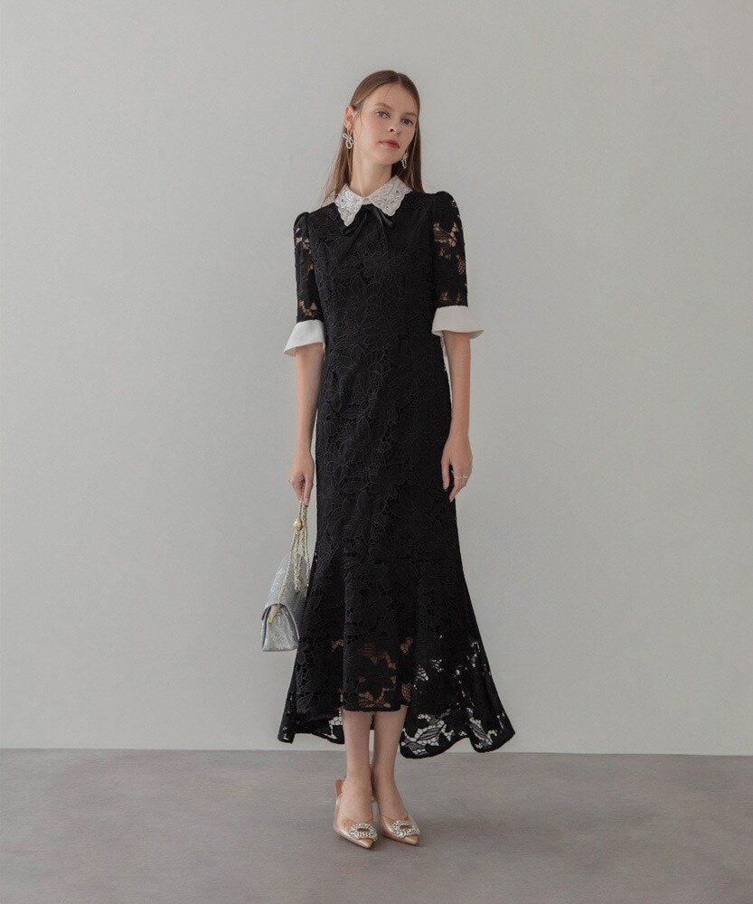 ビジューストーンボレロベロアスリットIラインドレス | レジャ(Leja