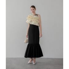 3WAYアシンメトリーチュールフリルワンピースドレス