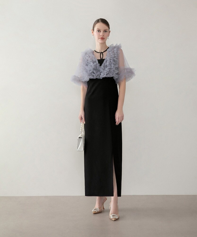 leja 2WAYシアーレイヤードビスチェIラインワンピースドレス SOLD OUT】2WAYシアーレイヤードビスチェIラインワンピースドレス