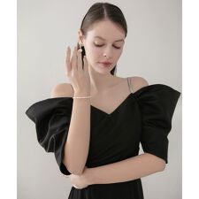 パールラインストーンスリムブレスレット