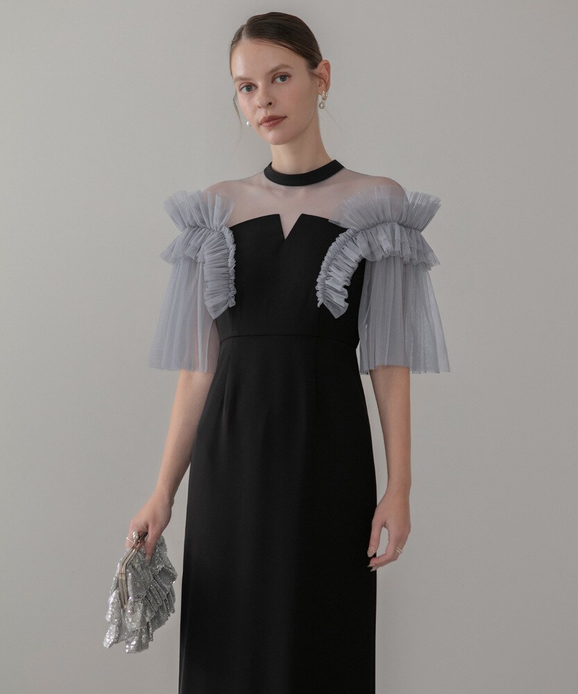 スパンコールボタニカルマーメイドケープボレロ付きキャミソール2way